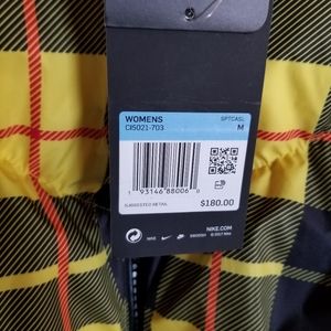 Nike Yellow Plaid Puffer Jacket 